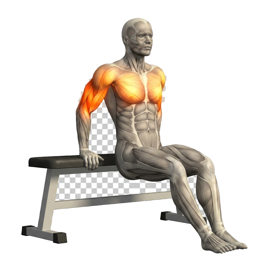 Bench dip anatomy diagram.