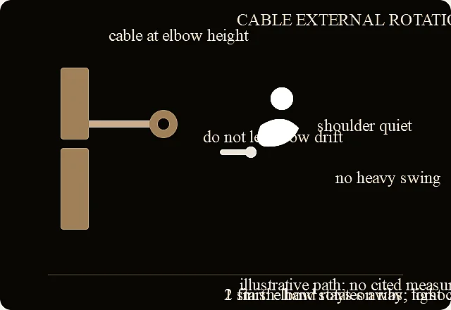 Cable External Rotation verified exercise line-art diagram.