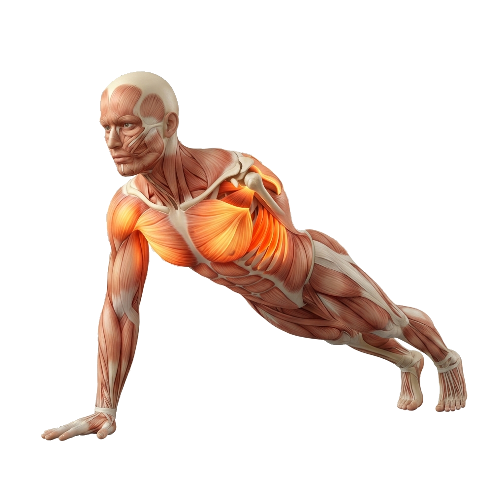 Scapular push-up anatomy diagram.